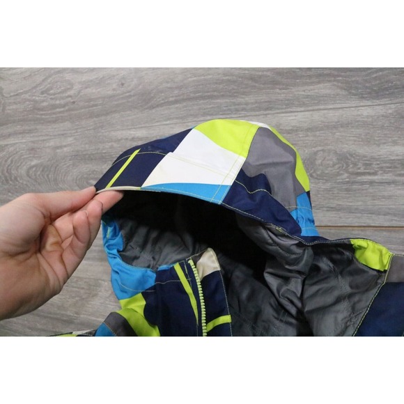 Marmot Jacket Men Medium Abstract Hooded Heavy Winter Snow Sports Ski - Picture 8 of 11